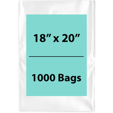 18X20 inches Clear Flat Poly Bags 1.5Mil Open Top (LDPE)